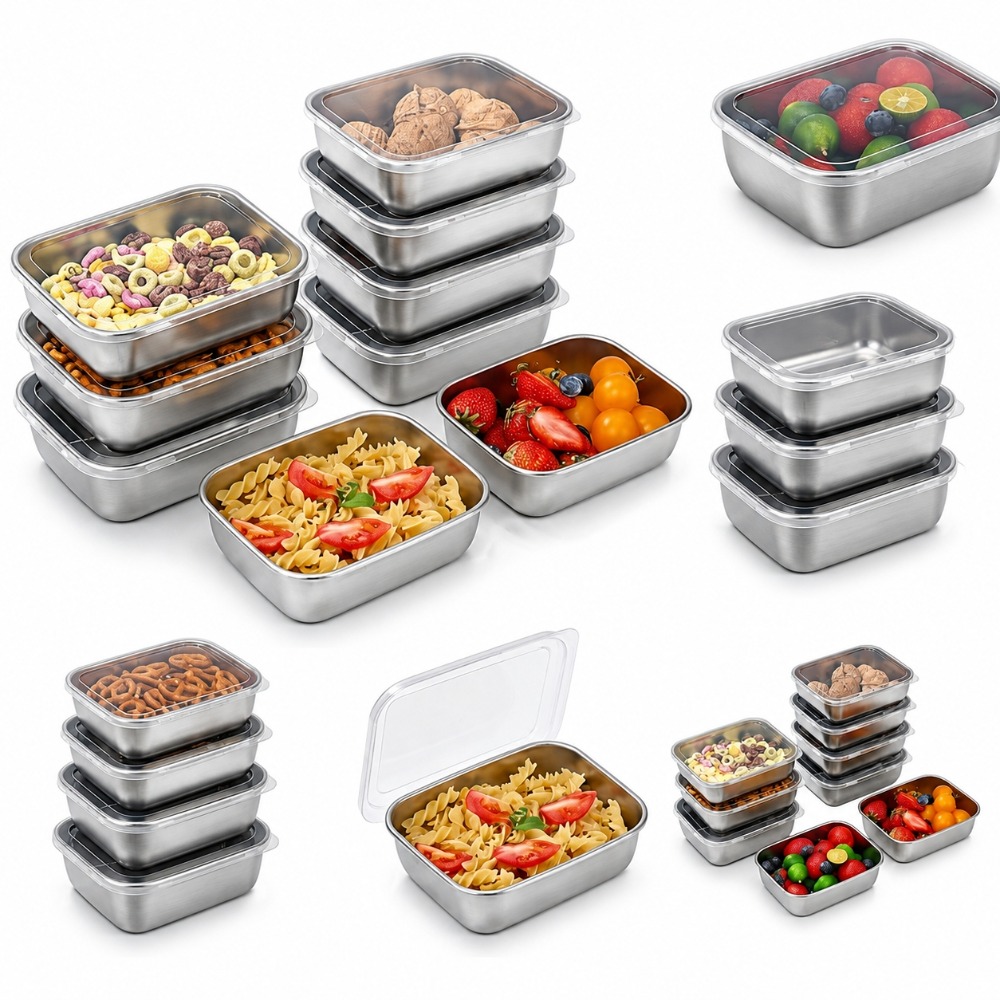 6pcs 스텐 밀폐 용기 스텐 반찬통 누수 방지 6pc - Kitchen Gadgets Organizer 리뷰 및 가격