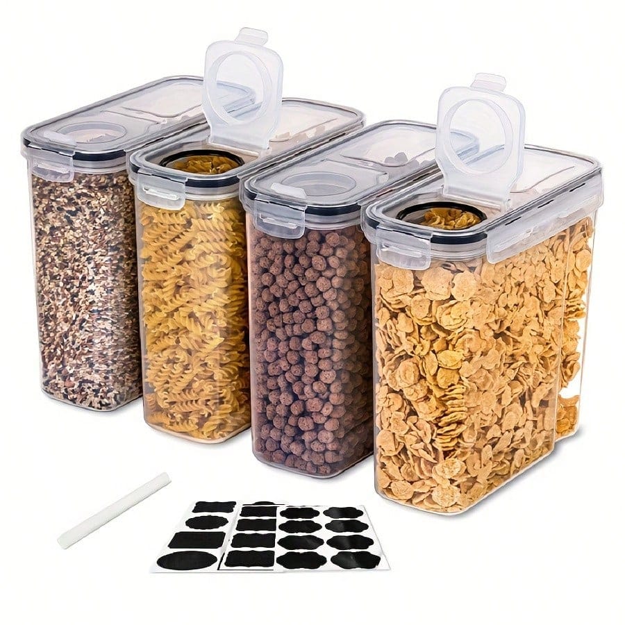 밀폐형 시리얼 및 건조 식품 보관 용기 4개 세트 -  - Kitchen Gadgets Organizer 리뷰 및 가격