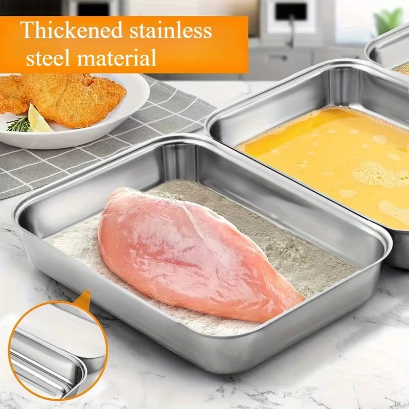 투명 뚜껑이 달린 스테인리스 스틸 식품 보관 용기 3개 - Kitchen Gadgets Organizer 리뷰 및 가격